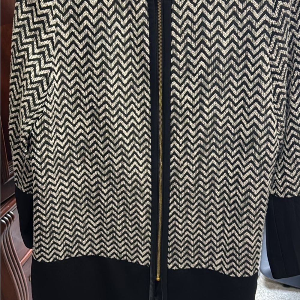 Anne Klein Black and White Zigzag Blazer